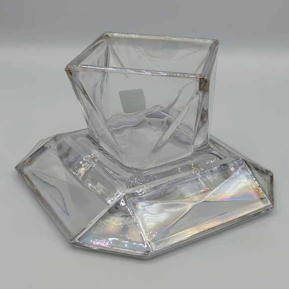 Partylite Reversible Candle Holder Clear Cut Glass Crystal - Picture 5 of 10